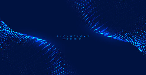 blue background with particles wave