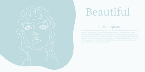 Surreal Faces Continuous line, drawing of set faces and hairstyle, fashion concept, woman beauty minimalist, vector illustration pretty sexy. Contemporary portrait