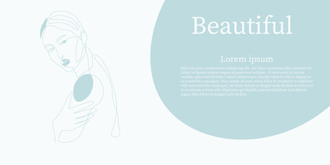 Surreal Faces Continuous line, drawing of set faces and hairstyle, fashion concept, woman beauty minimalist, vector illustration pretty sexy. Contemporary portrait