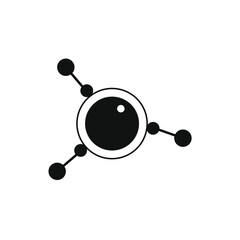 black color molecule icon image