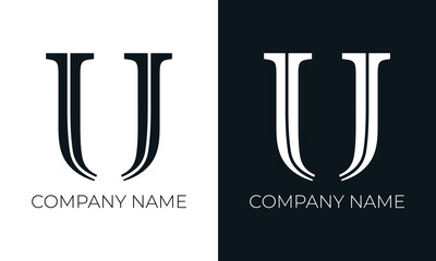 Initial letter u logo vector design template. Creative modern trendy u typography and black colors.