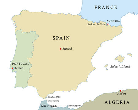 6,029 Spain Portugal Map Images, Stock Photos, 3D objects, & Vectors