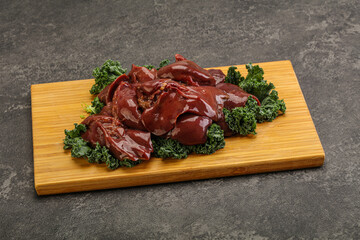 Raw chicken liver for cooking