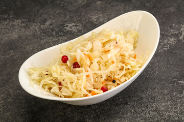 Sauerkraut with cranberry in the bowl