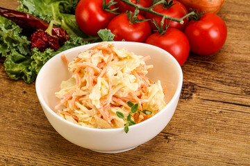 Vegetarian Cole slaw salad with cabbage