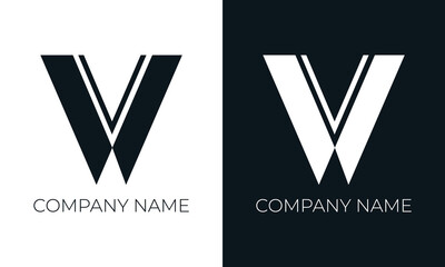 Initial letter v logo vector design template. Creative modern trendy v typography and black colors.