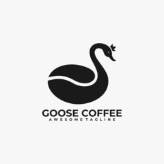 Goose coffee logo design vector