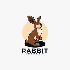 Rabbit cartoon logo design vector