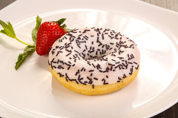 Glaze cundy donut with chocolate