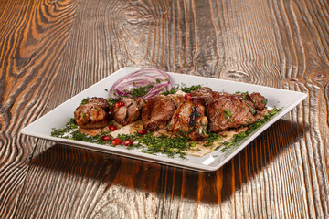 Grilled beef kebab barbeque shashlik