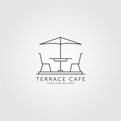 terrace icon line art logo vector minimalist illustration design