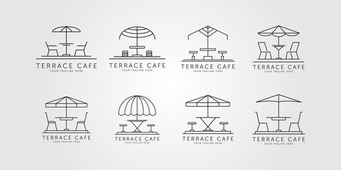 terrace icon line art logo vector minimalist illustration design