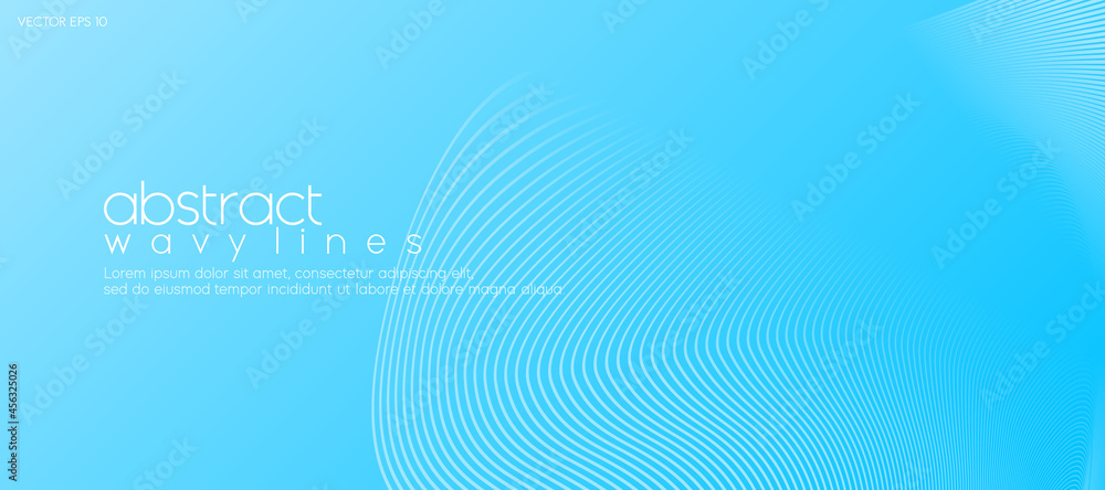 Poster abstract minimal blue background with lines for business banner design template. vector