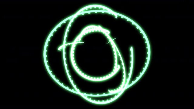 3D Arc Sphere Bounce Green VJ Loop Animation