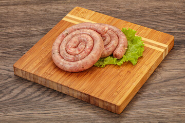 Raw sausage ring for grill