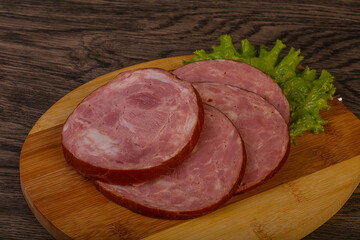 Slices of pork meat ham