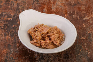 Canned tuna fillet for salad
