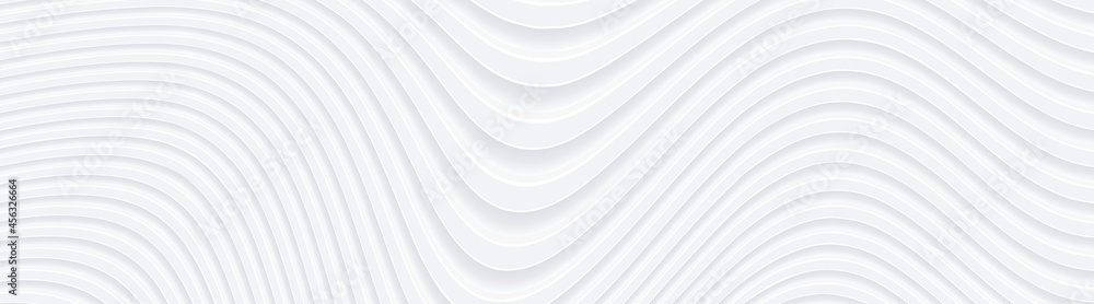 Poster 3d white wavy background for business presentation. abstract grey stripes elegant pattern. minimalis