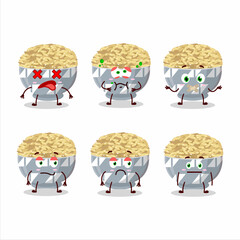 Parboied long grain rice cartoon character with nope expression
