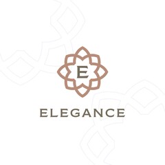 Premium monogram letter E initials logo. Universal symbol icon design. Luxury abc ornament logotype.