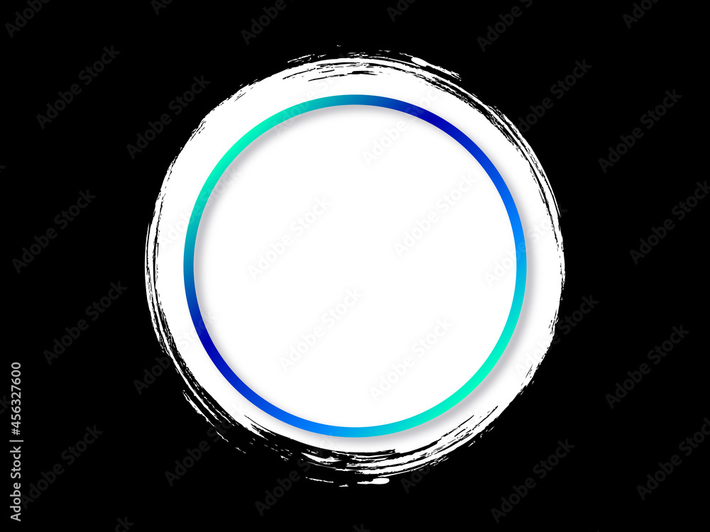 Poster abstract minimal round frame in a white grunge texture background. vector