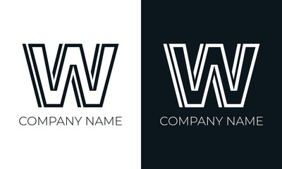 Initial letter w logo vector design template. Creative modern trendy w typography and black colors.