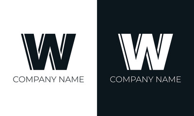 Initial letter w logo vector design template. Creative modern trendy w typography and black colors.