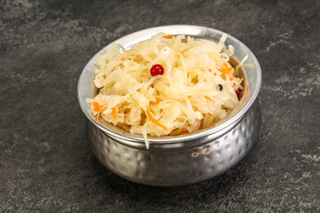 Sauerkraut with cranberry in the bowl