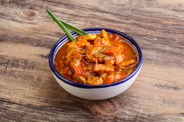 Meat goulash with vegetables