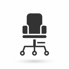 Grey Office chair icon isolated on white background. Vector