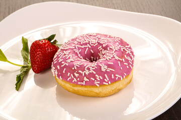 Glaze cundy donut with chocolate
