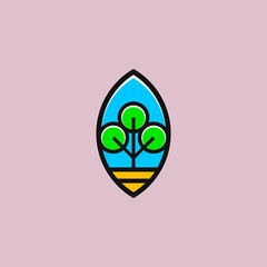 abstract logo of a tree or garden landscape. landscape icon.