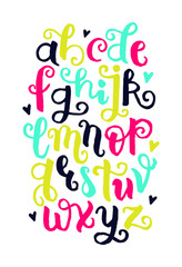 Handwritten alphabet. Vector illustration EPS 10.