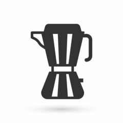 Grey Coffee maker moca pot icon isolated on white background. Vector