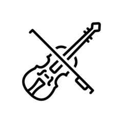 Fototapeta premium Black line icon for violin
