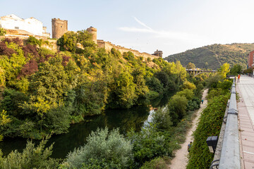 Ponferrada, Spain. Views of the Castillo de los Templarios (Castle of the Knights Templar), from...