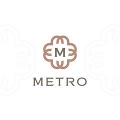 Premium monogram letter M initials logo. Universal symbol icon design. Luxury abc ornament logotype.