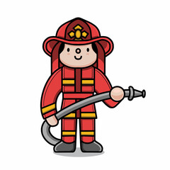 cute fireman vector