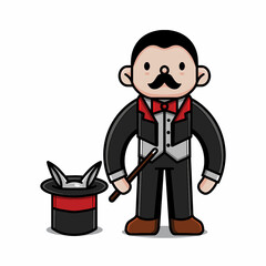 cute magician vector