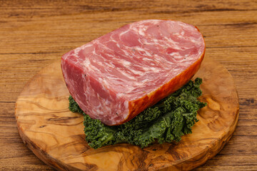 Beef ham piece over board