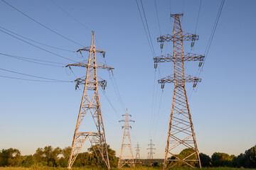 Electrical pylon and high voltage power lines.