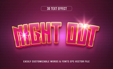 Neon night 3d editable text effect