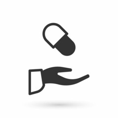 Grey Medical prescription icon isolated on white background. Rx form. Recipe medical. Pharmacy or medicine symbol. Vector