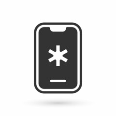 Obraz premium Grey Telephone with emergency call 911 icon isolated on white background. Police, ambulance, fire department, call, phone. Vector