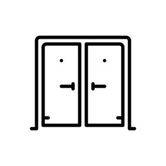 Black line icon for doors