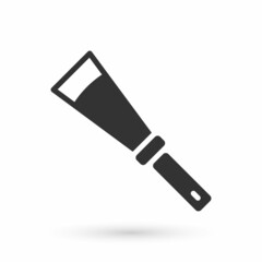 Grey Beekeeping uncapping knife icon isolated on white background. Tool of the beekeeper. Vector