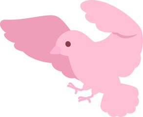 着地しようとする小鳥