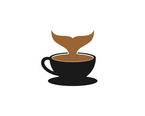 Whale tail on the coffee cup logo