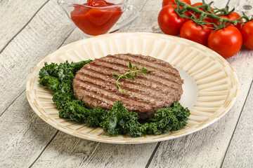 Grilled beef cutlet for burger