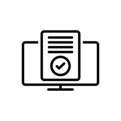 Black line icon for acceptable